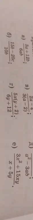 Можешь ли ты упростить алгебраические выражения: а) (3a+12b)/(6ab)