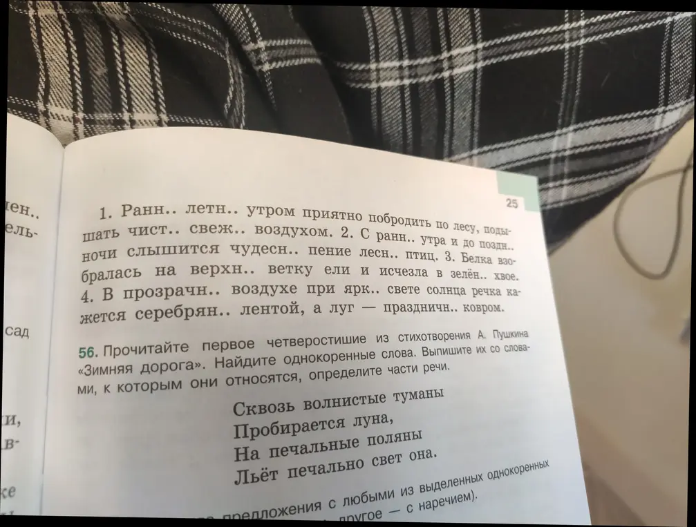 Найди однокоренные слова в первом четверостишии стихотворения А. Пушкина «Зимняя дорога». Выпиши их со словами, к которым они относятся, определи части речи