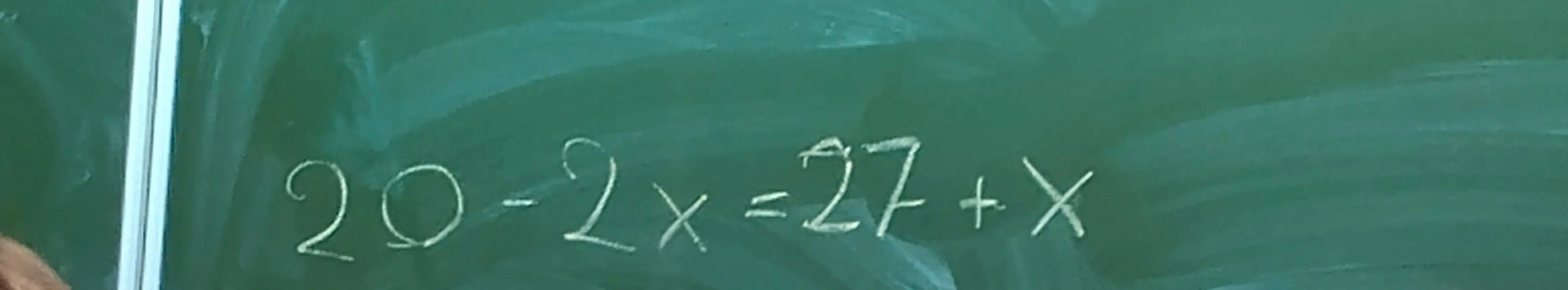 Реши уравнение 20 - 2x = 27 + x