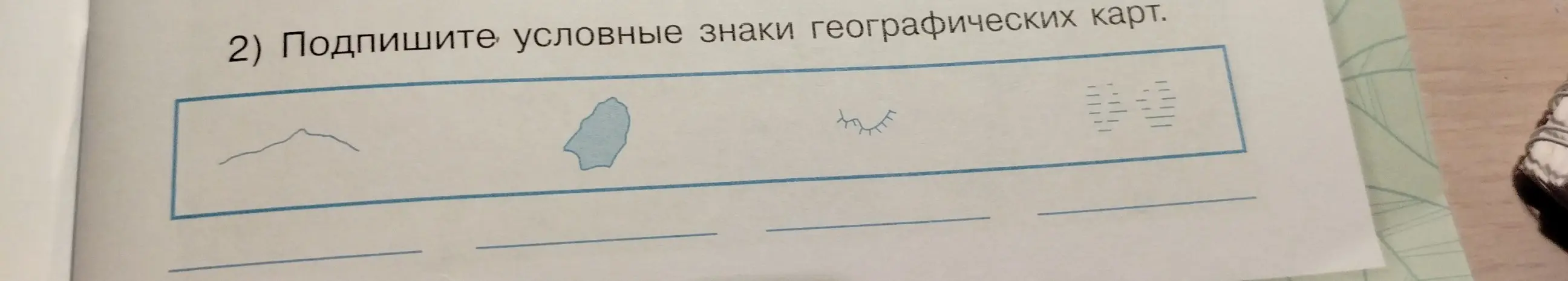 Подпиши условные знаки географических карт