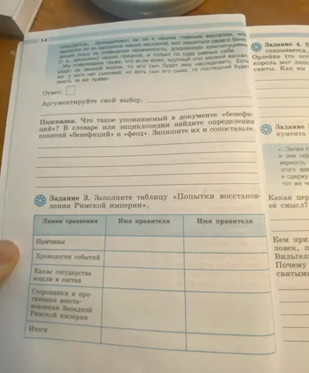 Заполни таблицу «Попытки восстановления Римской империи»