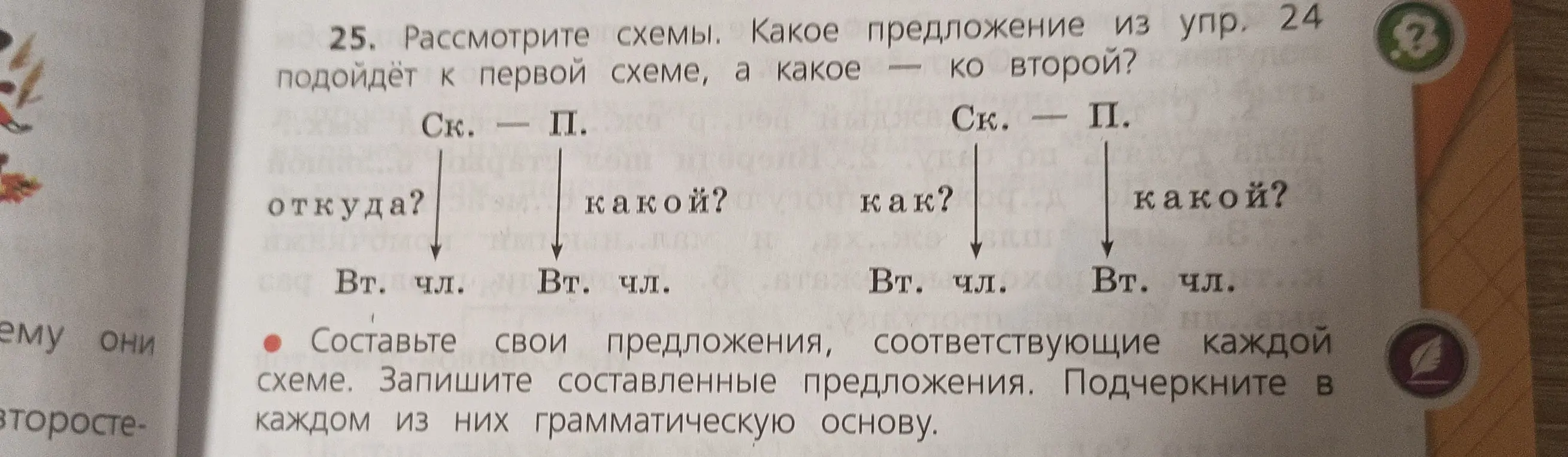 Предложи примеры предложений по схемам, где есть сказуемое и подлежащее