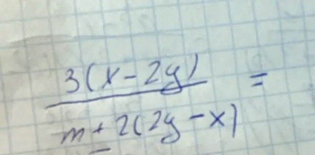 Упрости выражение 3(x-2y) / m+2(2g-x)