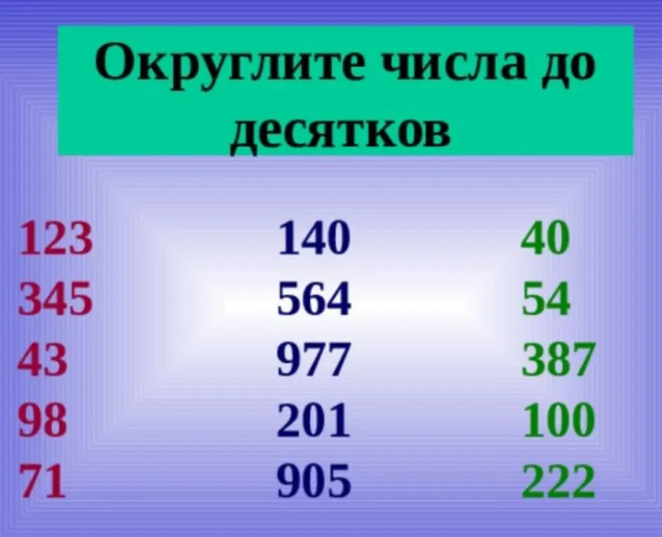 Ты просишь округлить числа до десятков
