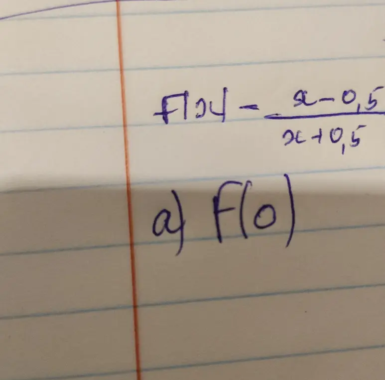 Мне нужно найти значение функции f(x) = (x-0.5)/(x+0.5) при x = 0