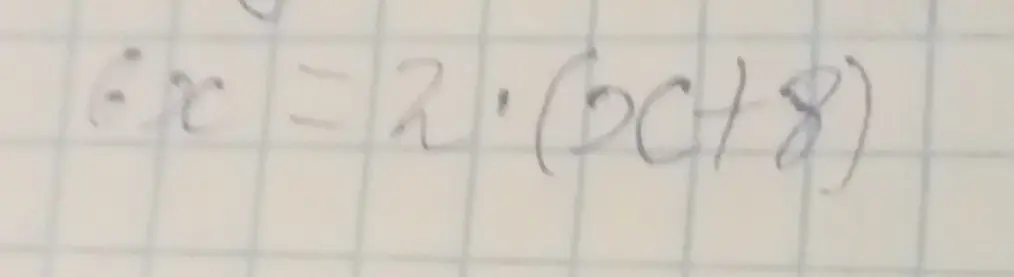 Реши уравнение 6x = 2 * (6x + 8)