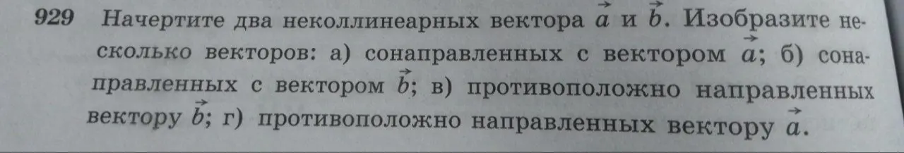 Можешь начертить два неколлинеарных вектора а и b и изобразить несколько векторов, сонаправленных с вектором а?