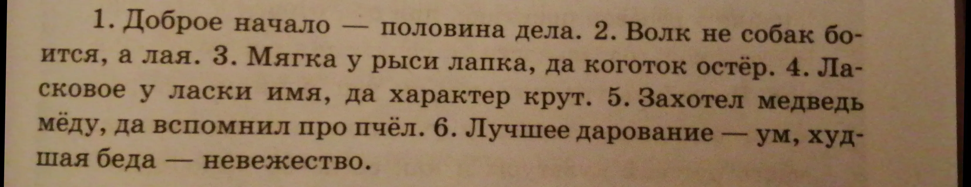 Объясни смысл пословиц из текста
