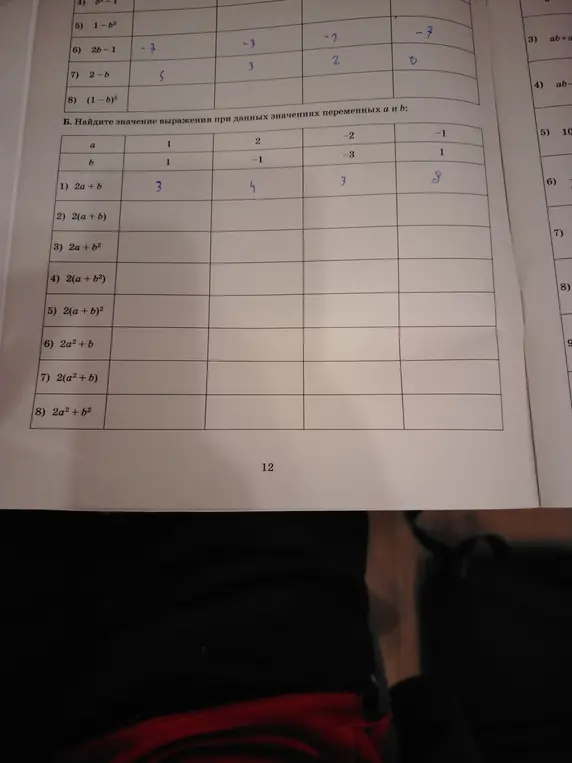Найди значение выражения 2(a + b) при заданных значениях переменных a и b