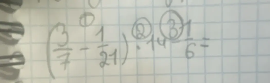 Вычисли значение выражения $(\frac{3}{7} - \frac{1}{21}) \cdot 14 \frac{1}{6}$