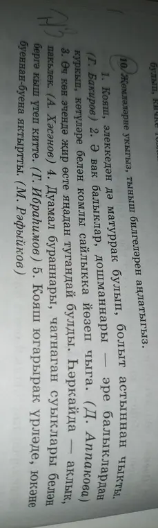 Объясни знаки препинания в предложениях на казахском языке