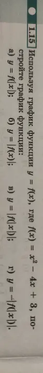 Объясни, как, используя график функции y = f(x), где f(x) = x² - 4x + 3, построить график функции y = f(|x|)