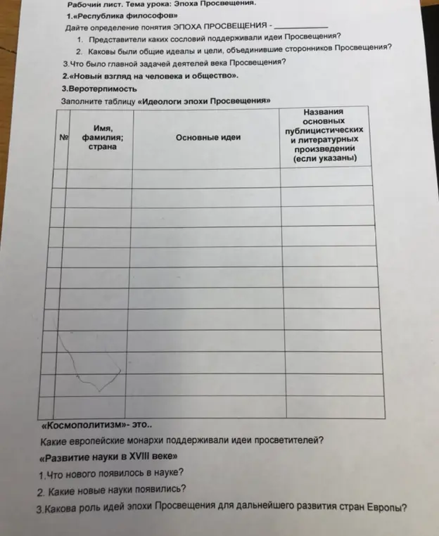 Дай определение понятия ЭПОХА ПРОСВЕЩЕНИЯ.