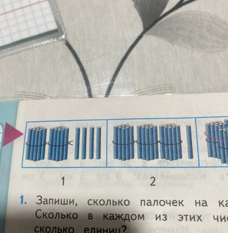 Запиши, сколько палочек на каждой картинке. Сколько в каждом из этих чисел единиц?