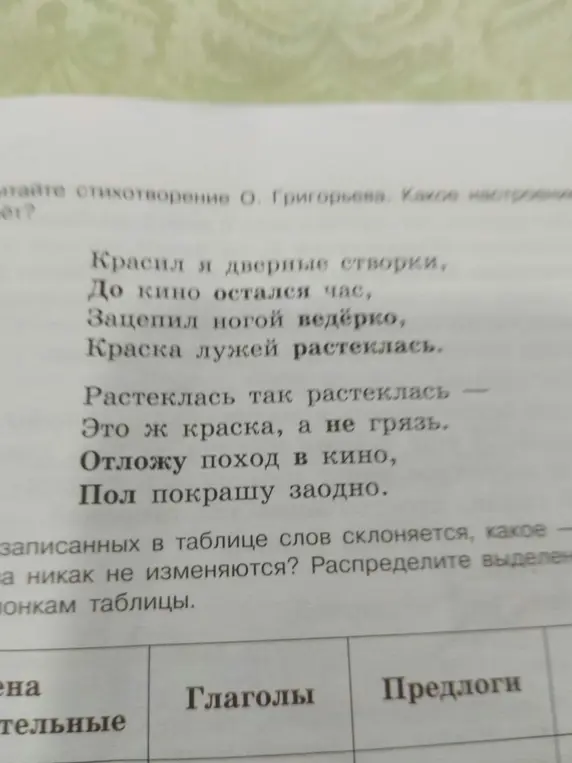Прочитай стихотворение О. Григорьева. Какое настроение оно вызывает?