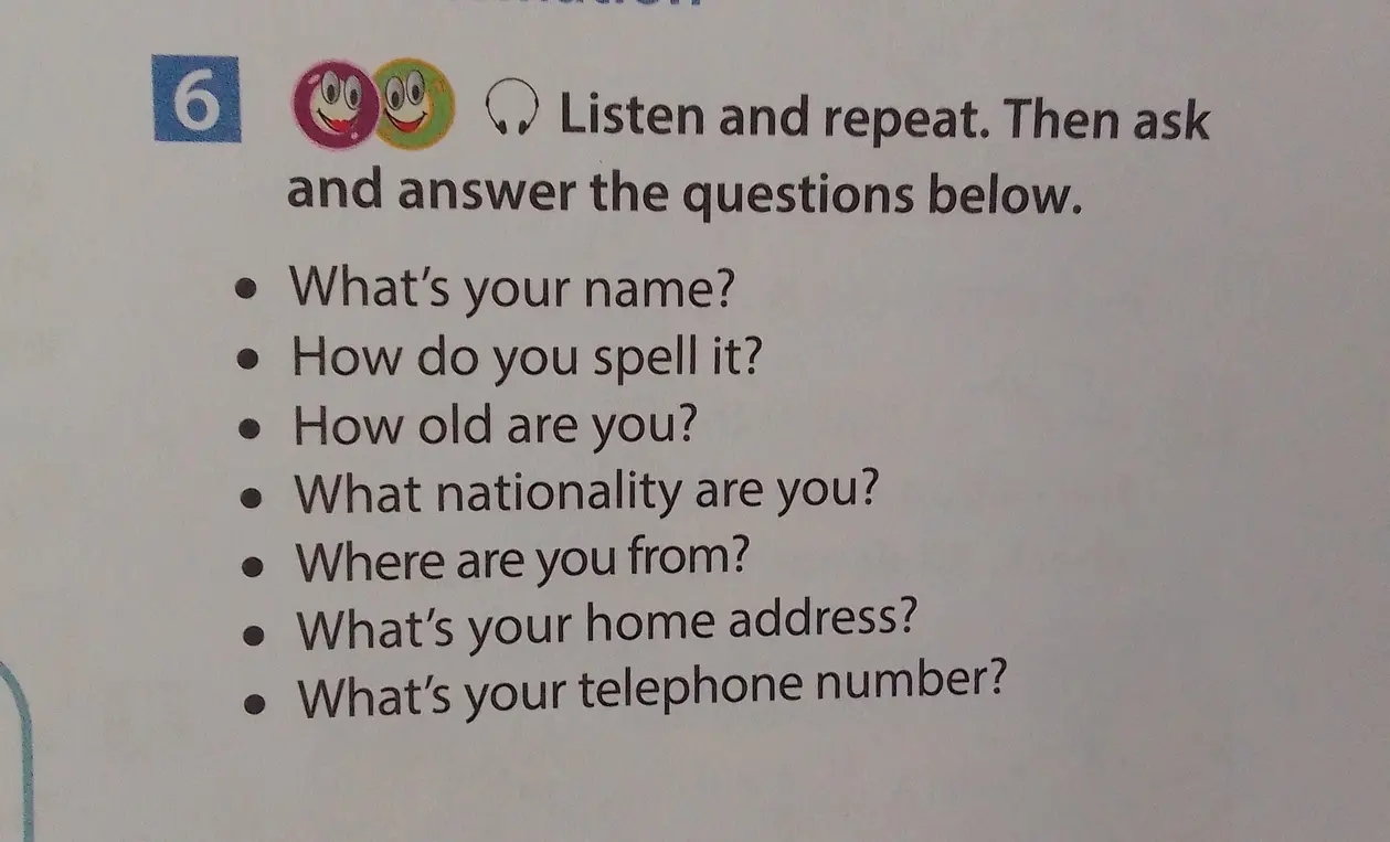 Ответь на вопросы: What's your name?