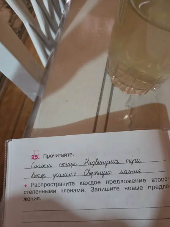 Ты просишь распространить каждое предложение второстепенными членами
