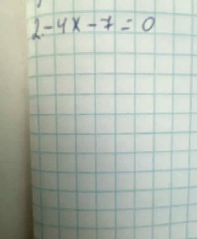 Реши уравнение 2 - 4x - 7 = 0