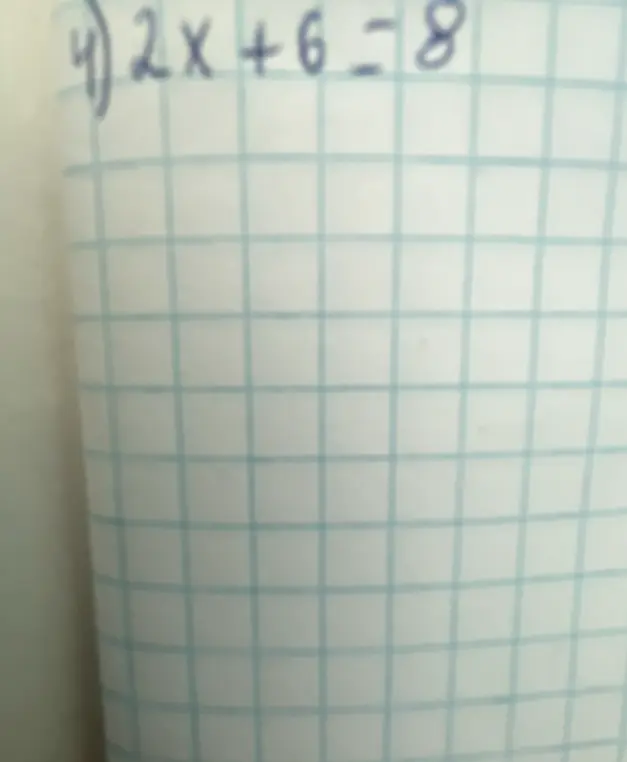 Реши уравнение 2x + 6 = 8