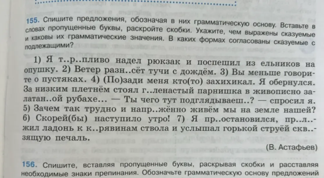 Ты просишь меня списать предложения, вставляя пропущенные буквы, раскрывая скобки и обозначая грамматическую основу?