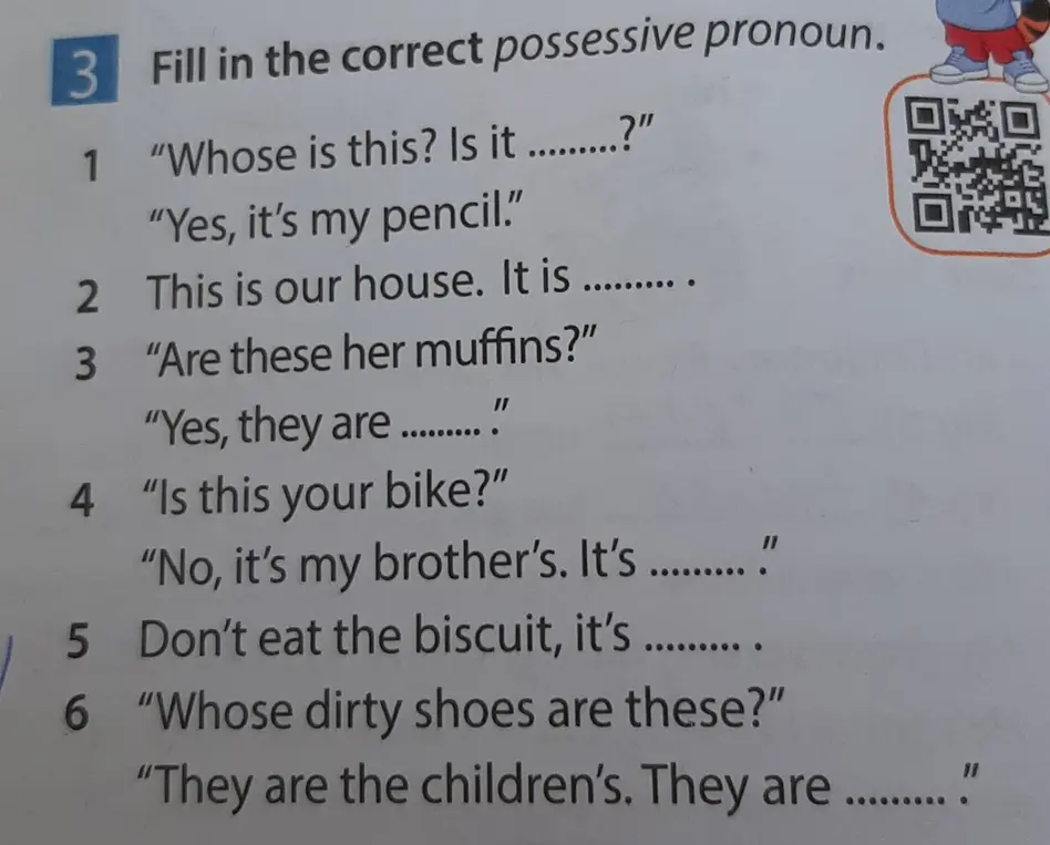 Заполни правильное притяжательное местоимение в предложении 'Whose is this? Is it ...?'