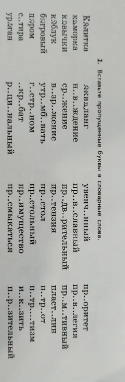 Вставь пропущенные буквы в словарные слова: Калитка - н..в..ждение