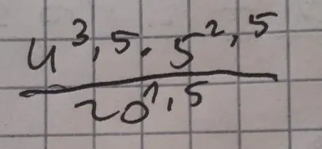 Вычисли значение выражения (4^3*5 - 5^2,5) / 20^1,5