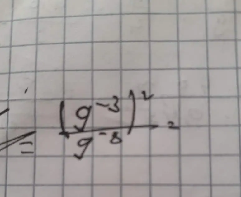 Помоги вычислить выражение (9^-3 / 9^-8)^2