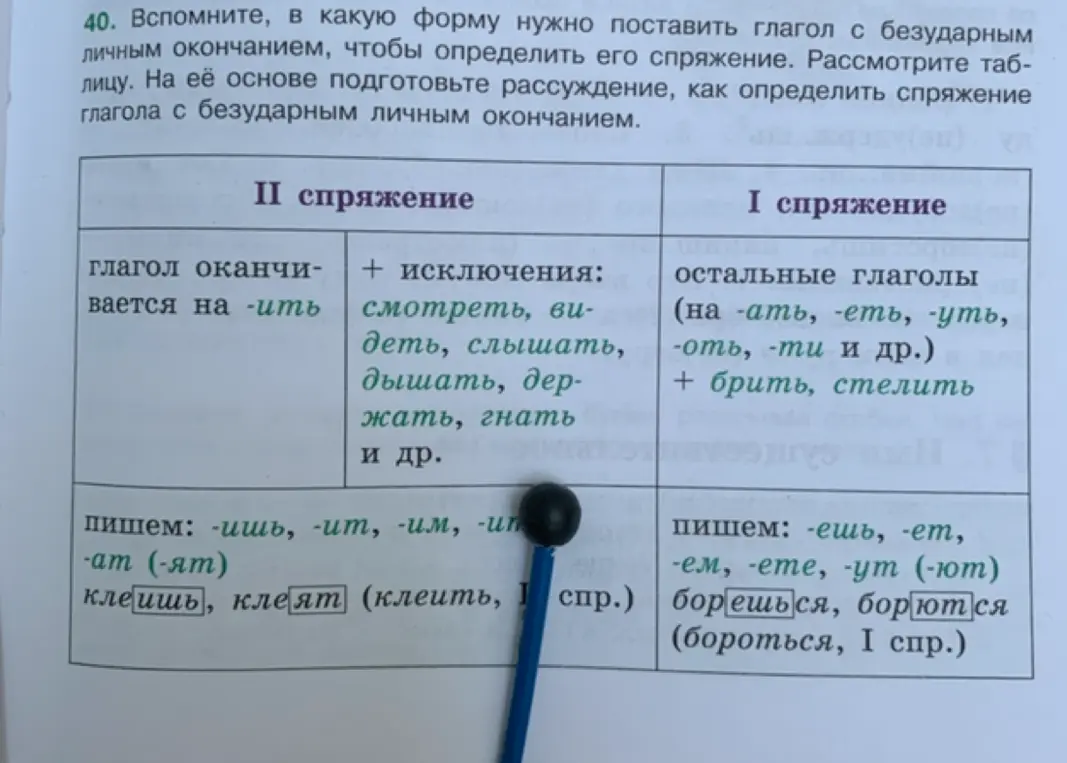 Подскажи, в какую форму нужно поставить глагол с безударным личным окончанием, чтобы определить его спряжение