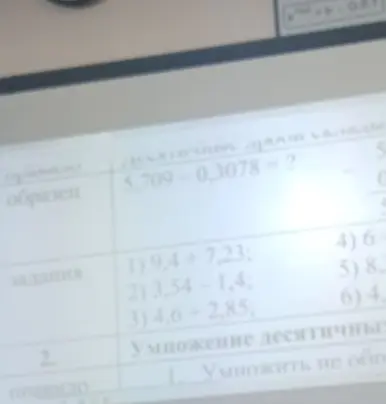 Выполни сложение столбиком для примера 1) 9,4 + 7,23