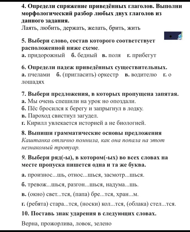 Определишь спряжение глаголов и выполнишь морфологический разбор глаголов: лаять, любить, держать, желать, брить, жить?