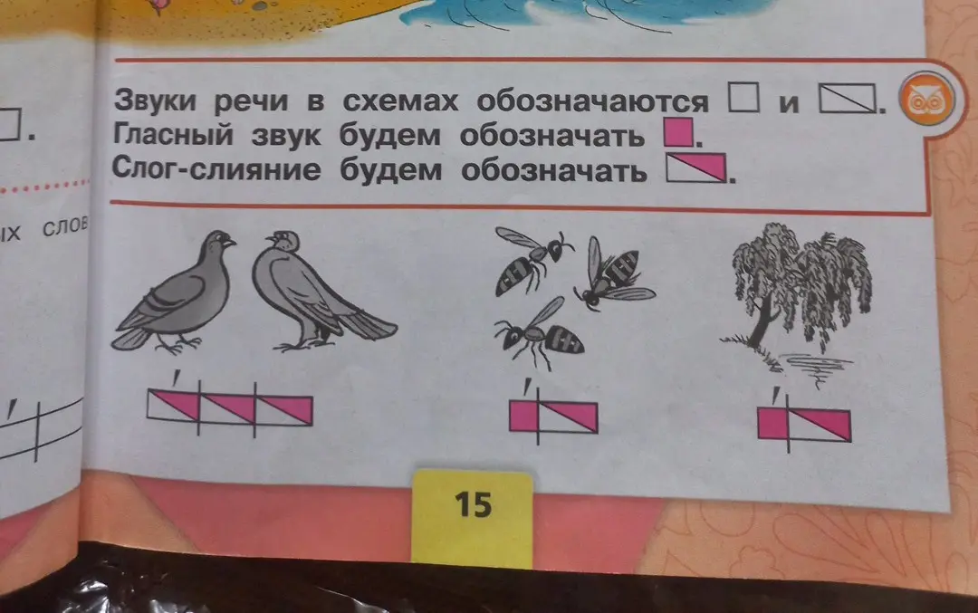 Выполни звуковой анализ слов "голуби", "осы", "ивы"