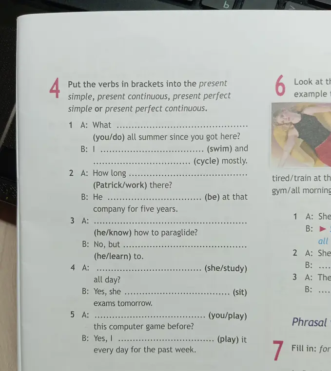 Помоги вставить глаголы в скобках в present simple, present continuous, present perfect simple или present perfect continuous