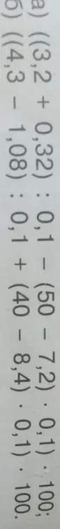 Ты просишь решить примеры: ((3,2 + 0,32) : 0,1 - (50 - 7,2) * 0,1) * 100