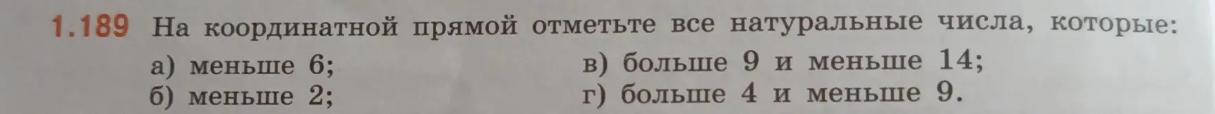 Помоги мне отметить на координатной прямой все натуральные числа, которые меньше 6