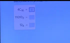 Выполни перевод чисел: 4C₁₆, 11010₂ и 12₈