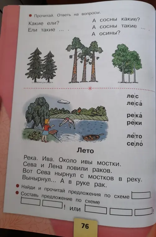 Ответь на вопросы: какие ели? и составь предложение по схеме