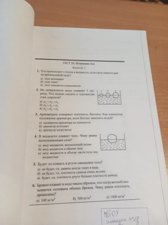 Что происходит с телом в жидкости, если сила тяжести равна архимедовой силе?