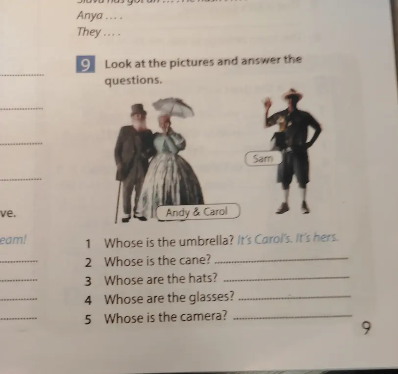 Ответь на вопросы по картинке: Whose is the cane?