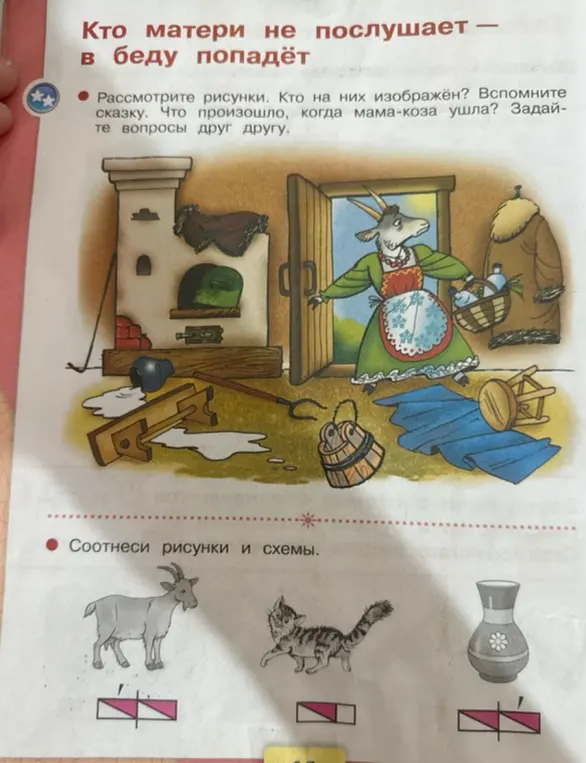 Рассмотри рисунки, кто на них изображен? Вспомни сказку.