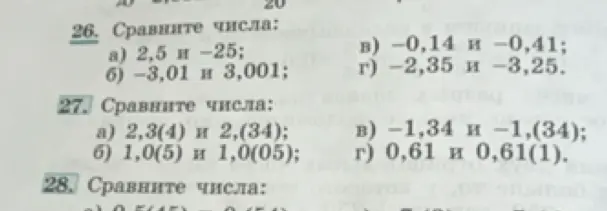 Сравни числа: а) 2,5 и -25