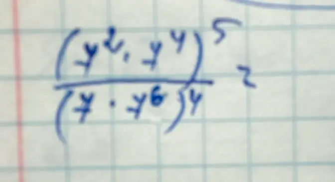 Ты просишь упростить выражение (y² * y⁴)⁵ / (y * y⁶)⁴