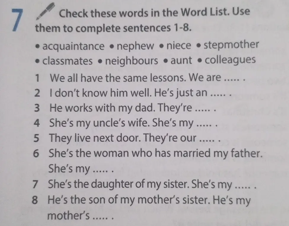 Заполни предложения словами из списка: We all have the same lessons. We are...