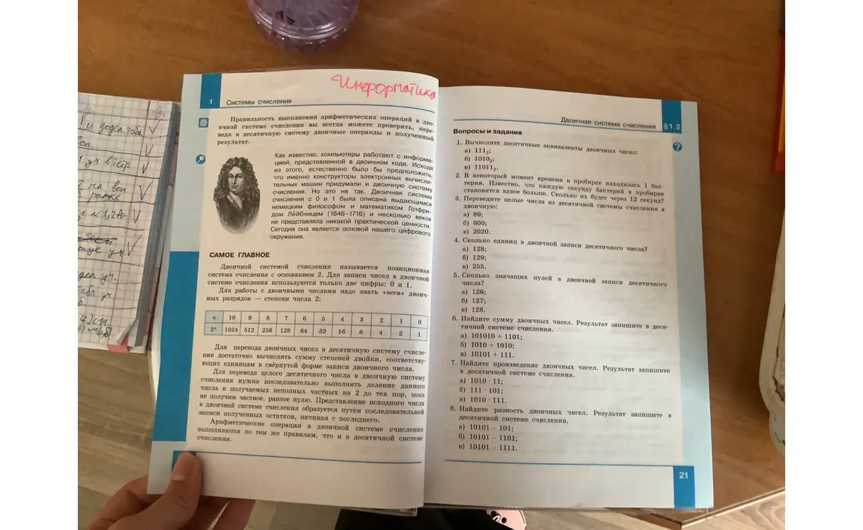 Можешь ли ты вычислить десятичные эквиваленты двоичных чисел в номере 1?