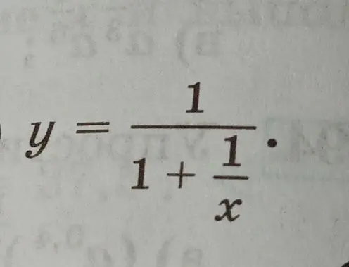 Помоги упростить выражение y = 1 / (1 + 1/x)