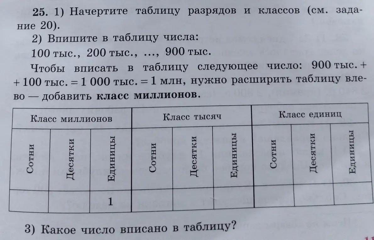 Какое число вписано в таблицу?