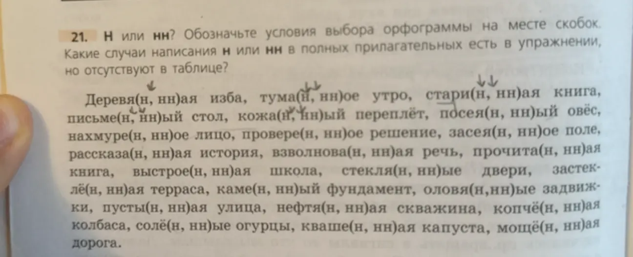 Как правильно написать Н или НН в словах: Деревя(н, нн)ая изба, тума(н, нн)ое утро, стари(н, нн)ая книга, письме(н, нн)ый стол и др.?