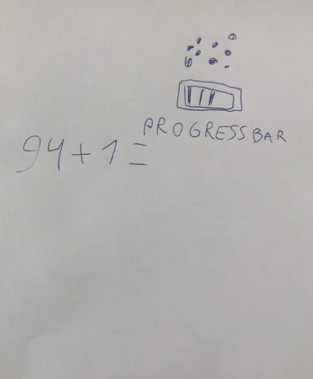 Вычисли результат сложения 94 + 1