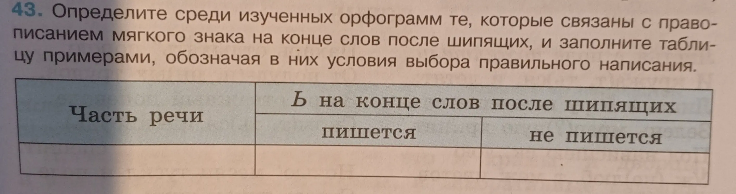 Определи среди изученных орфограмм те, которые связаны с правописанием мягкого знака на конце слов после шипящих