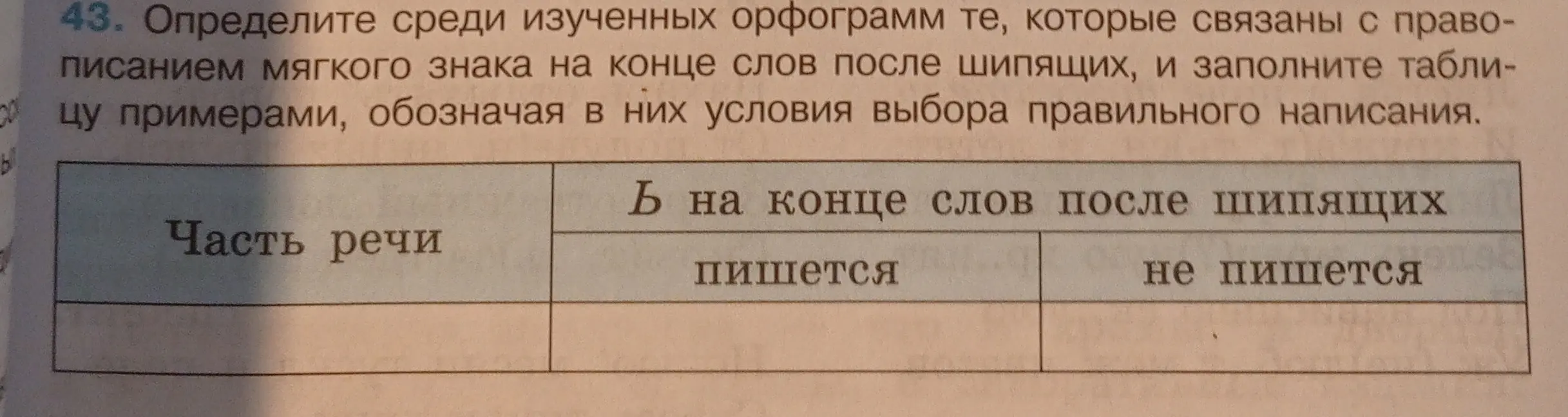 Определи орфограммы, связанные с правописанием мягкого знака на конце слов после шипящих.